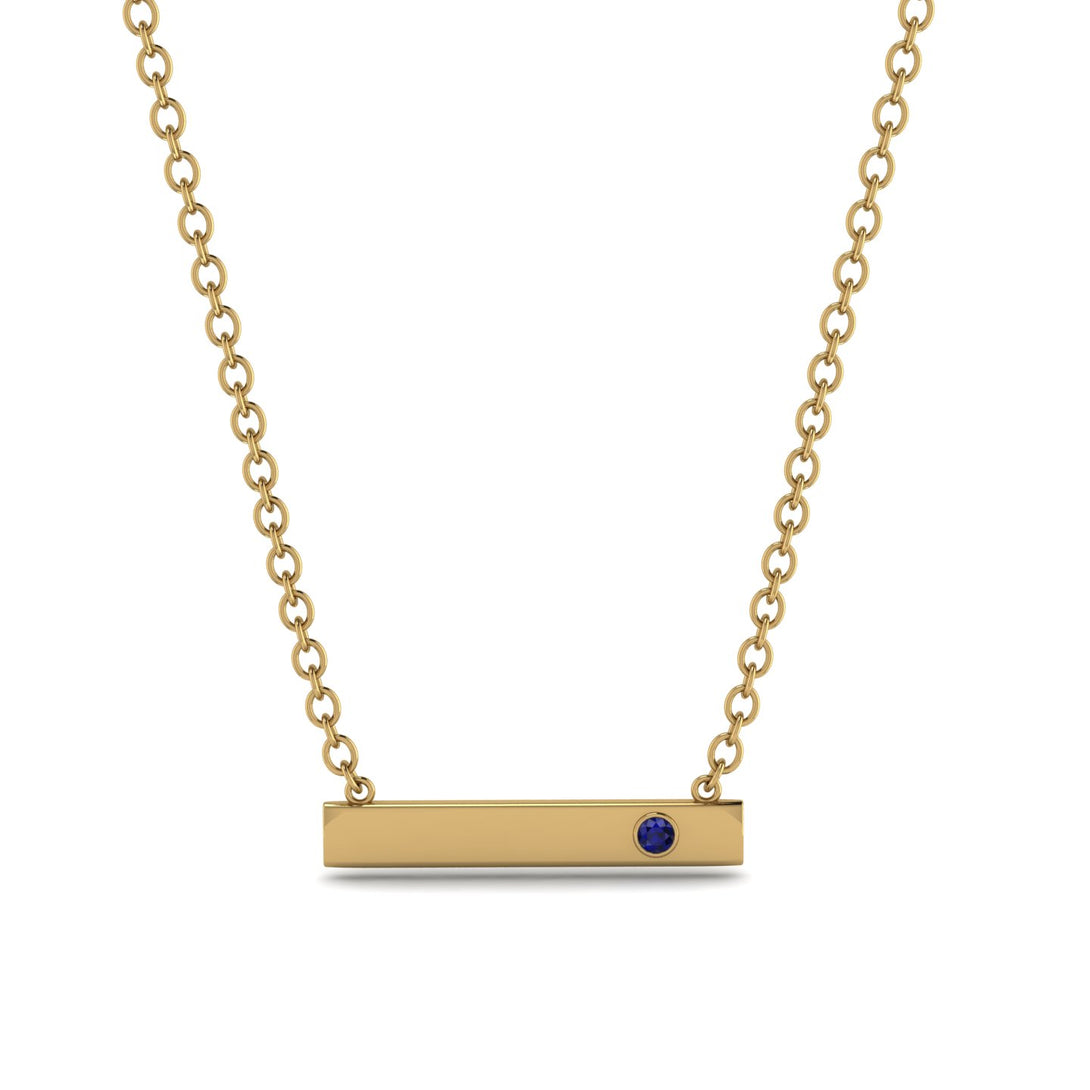 Sapphire Gold Necklace Bar - Crystal No. 13