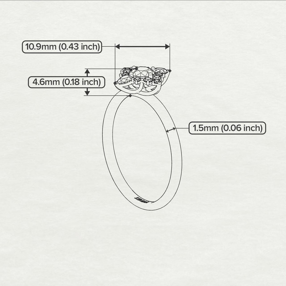 Compass Black Diamond Engagement Ring - Rose No. 67