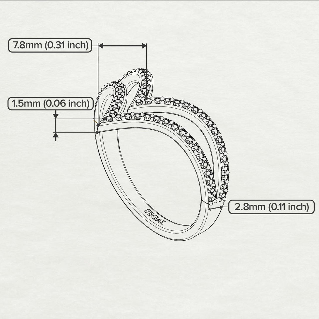 Double V Black Diamond Ring - Lyla No. 8