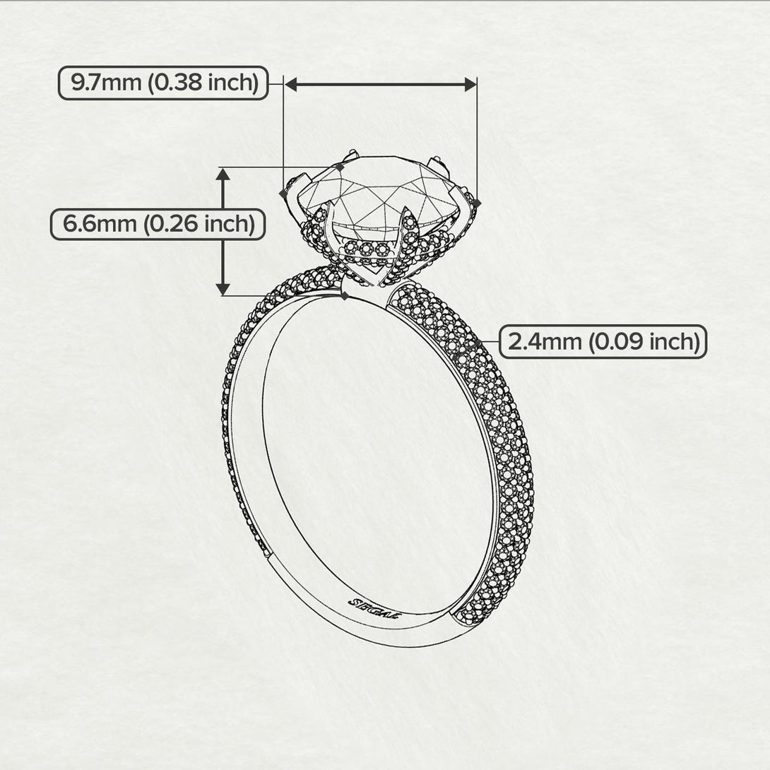 Hidden Halo Round Emerald Engagement Ring - Ashley No. 22