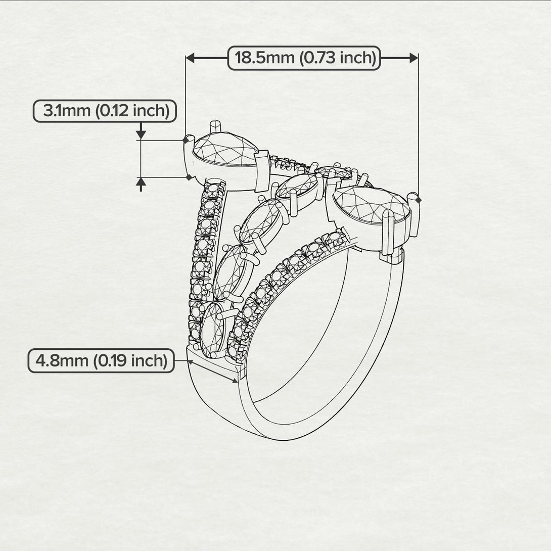 Symmetrical Twist Shank Pear Ruby Ring - Eliza No. 56