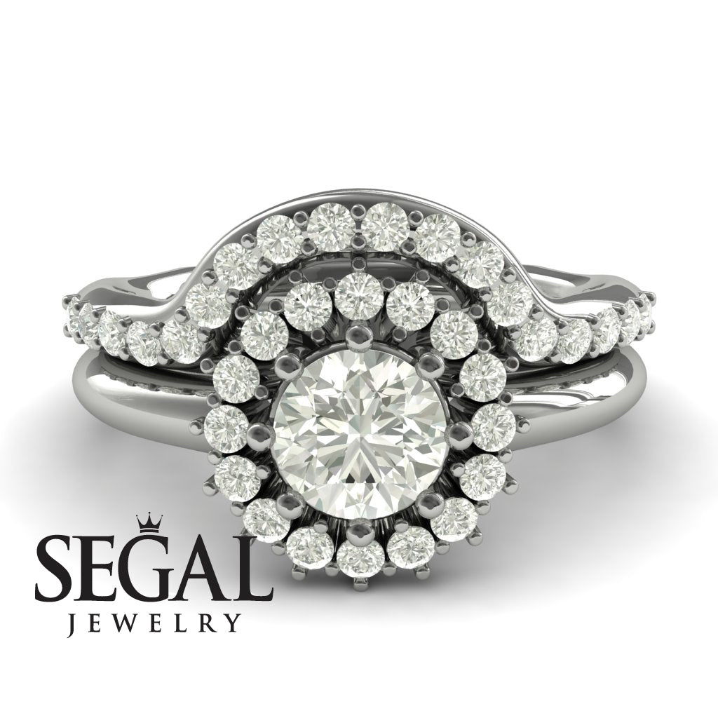 Halo's Vintage Wedding Ring Sets Diamond Ring- Clara no. 3