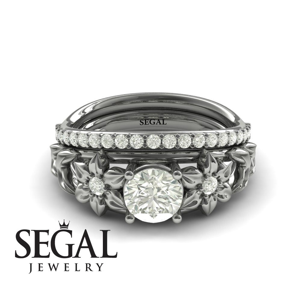 'Fresh Flora' Bridal Set Diamond Ring - Ella no. 3
