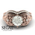 Two Seasons Bridal Set Flower Ring Diamond Ring- Bella no. 2