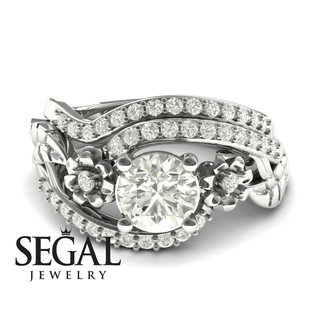 White Gold Wedding Ring set Branches In The Fall Bridal Set Diamond Ring- Alyssa no. 3