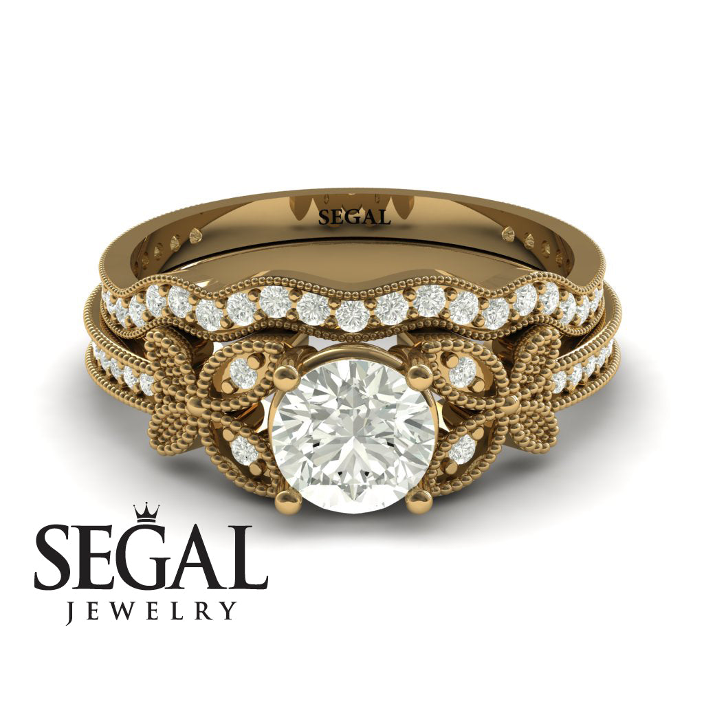 The Butterfly Stairs Bridal Set Diamond Ring- Amelia no. 1