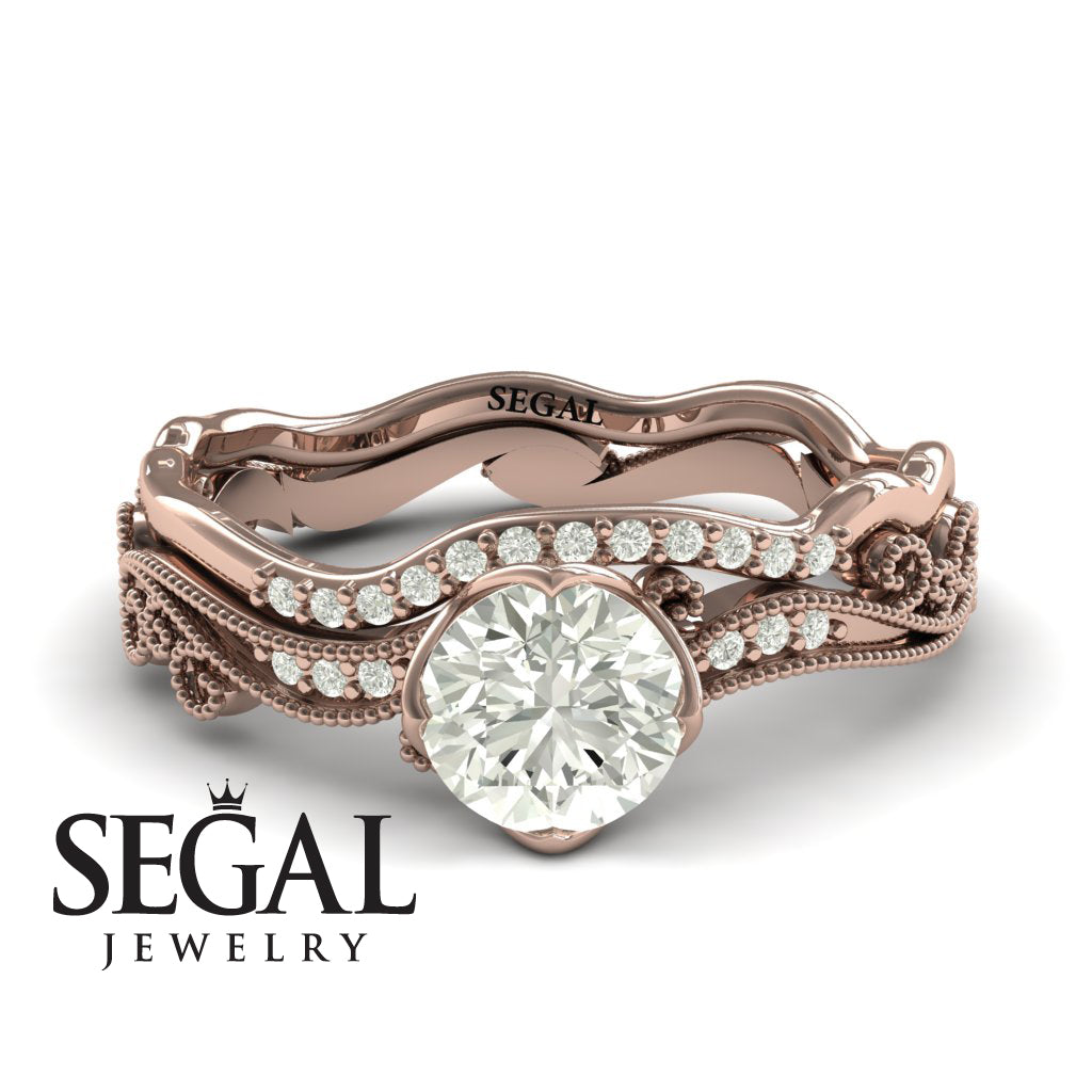 Painter's Muse Bridal Set Diamond Engagement Ring- Rose Gold - Sophie no. 2