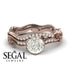 Painter's Muse Bridal Set Diamond Engagement Ring- Rose Gold - Sophie no. 2