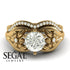Two Seasons Bridal Set Flower Ring Diamond Ring- Bella no. 1
