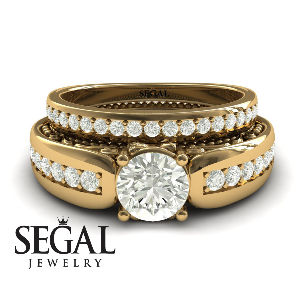 Stairway to Heaven Bridal Set Diamond Engagement Ring- Gabriella no. 1