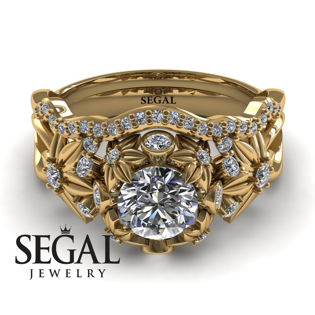 Flowers And Branches Bridal Set Diamond Ring - Katherine no. 1
