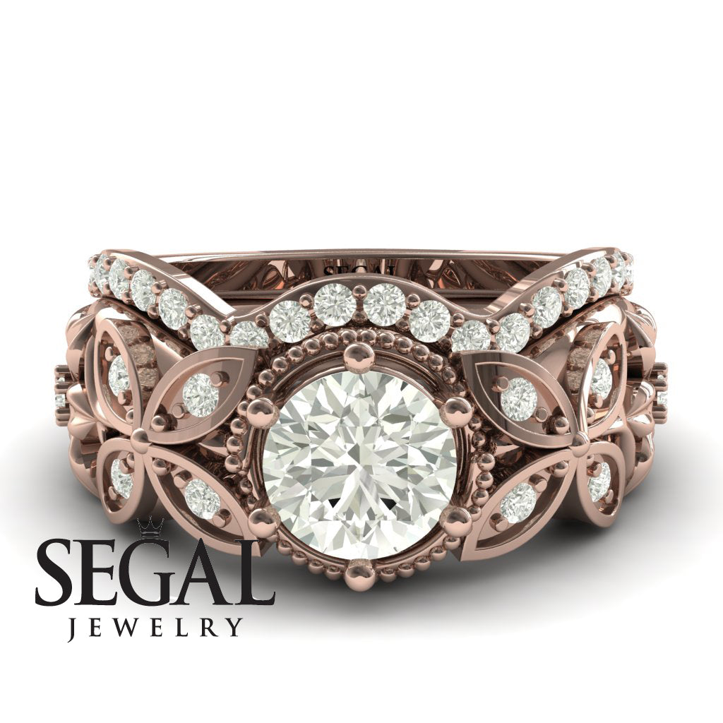 Mounted Circle Rounds Bridal Set Diamond Ring- Vivian no. 2