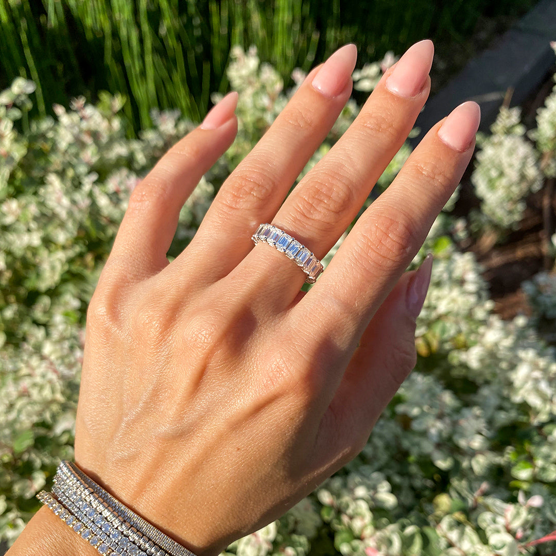 Gorgeous Eternity Emerald Cut Ring - Calliope no. 1