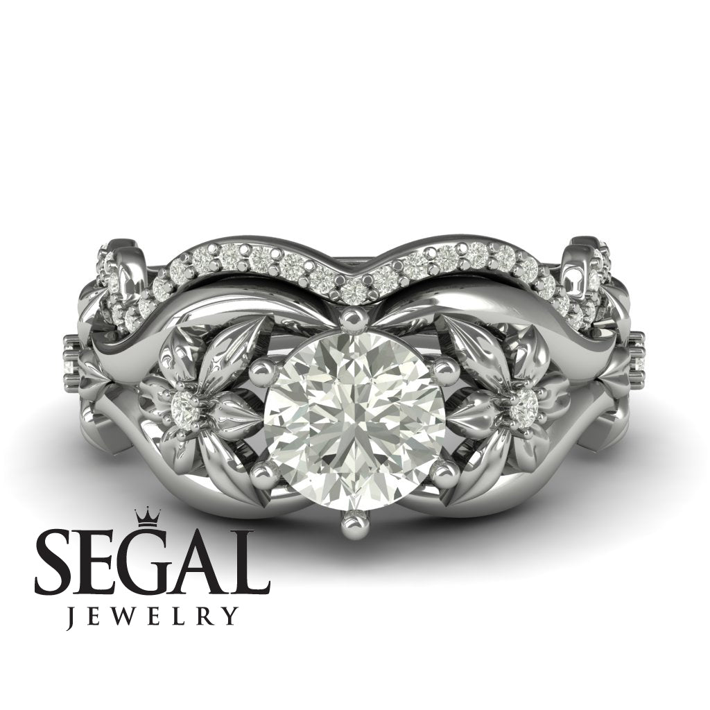 The 4th Season Bridal Set Flower Ring Diamond Ring- Lauren no. 3