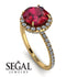 2ct Big Double Hidden Halo Ruby Engagement Ring - Catalina No. 10