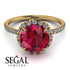 2ct Big Double Hidden Halo Ruby Engagement Ring - Catalina No. 10