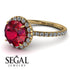 2ct Big Double Hidden Halo Ruby Engagement Ring - Catalina No. 10