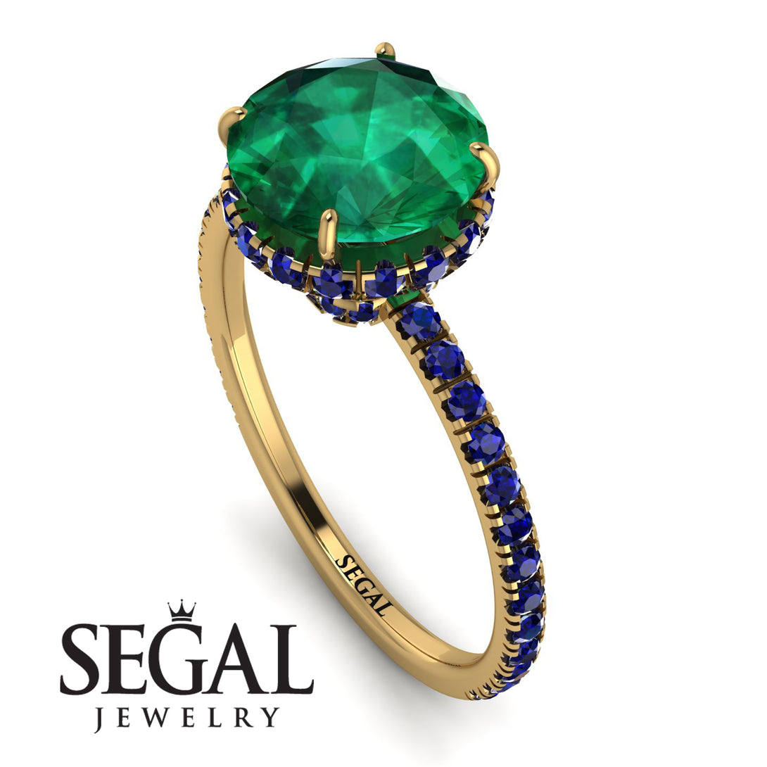 2ct Hidden Halo Emerald Engagement Ring - Adaline No. 64