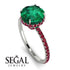 2ct Hidden Halo Emerald Engagement Ring - Adaline No. 51