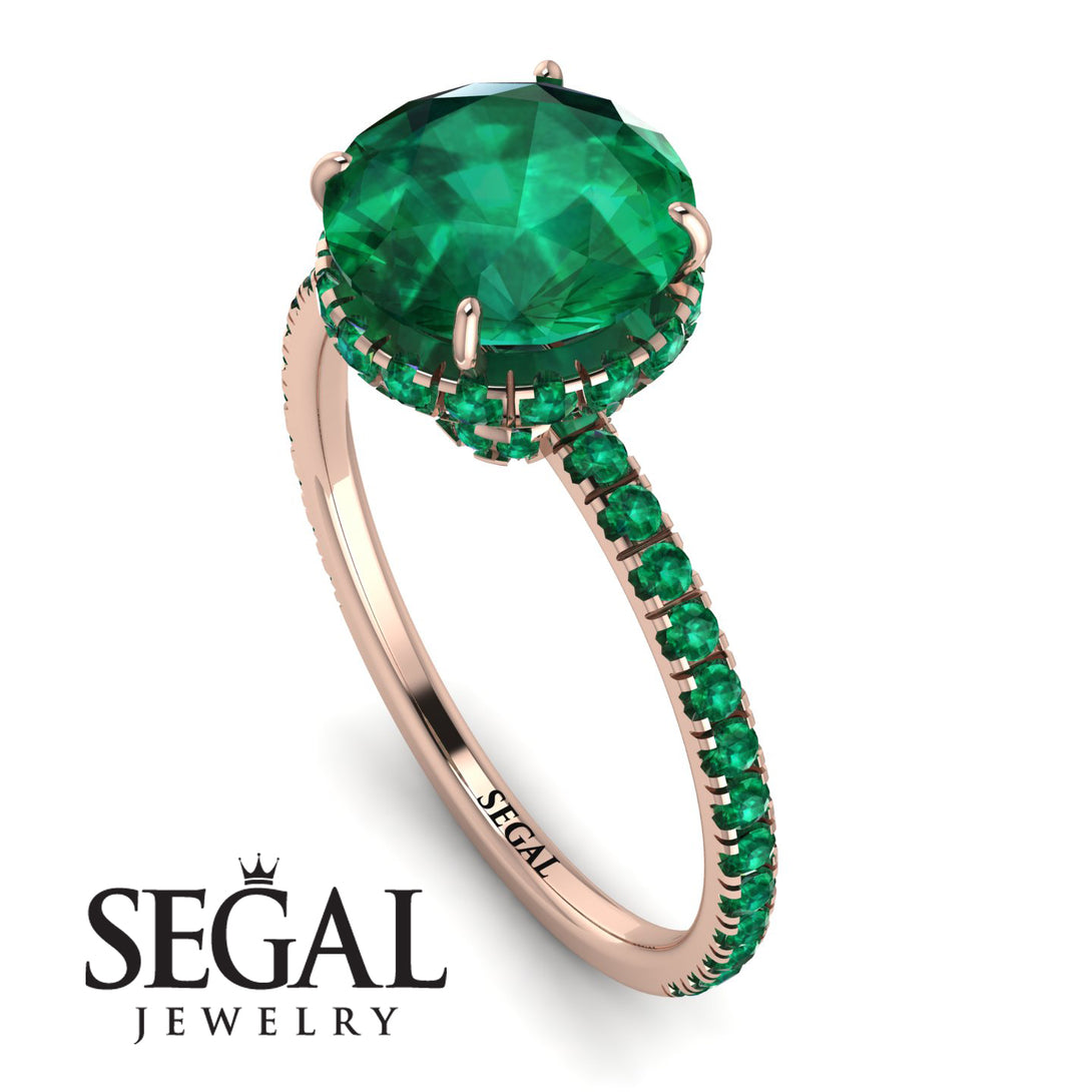 2ct Hidden Halo Emerald Engagement Ring - Adaline No. 20