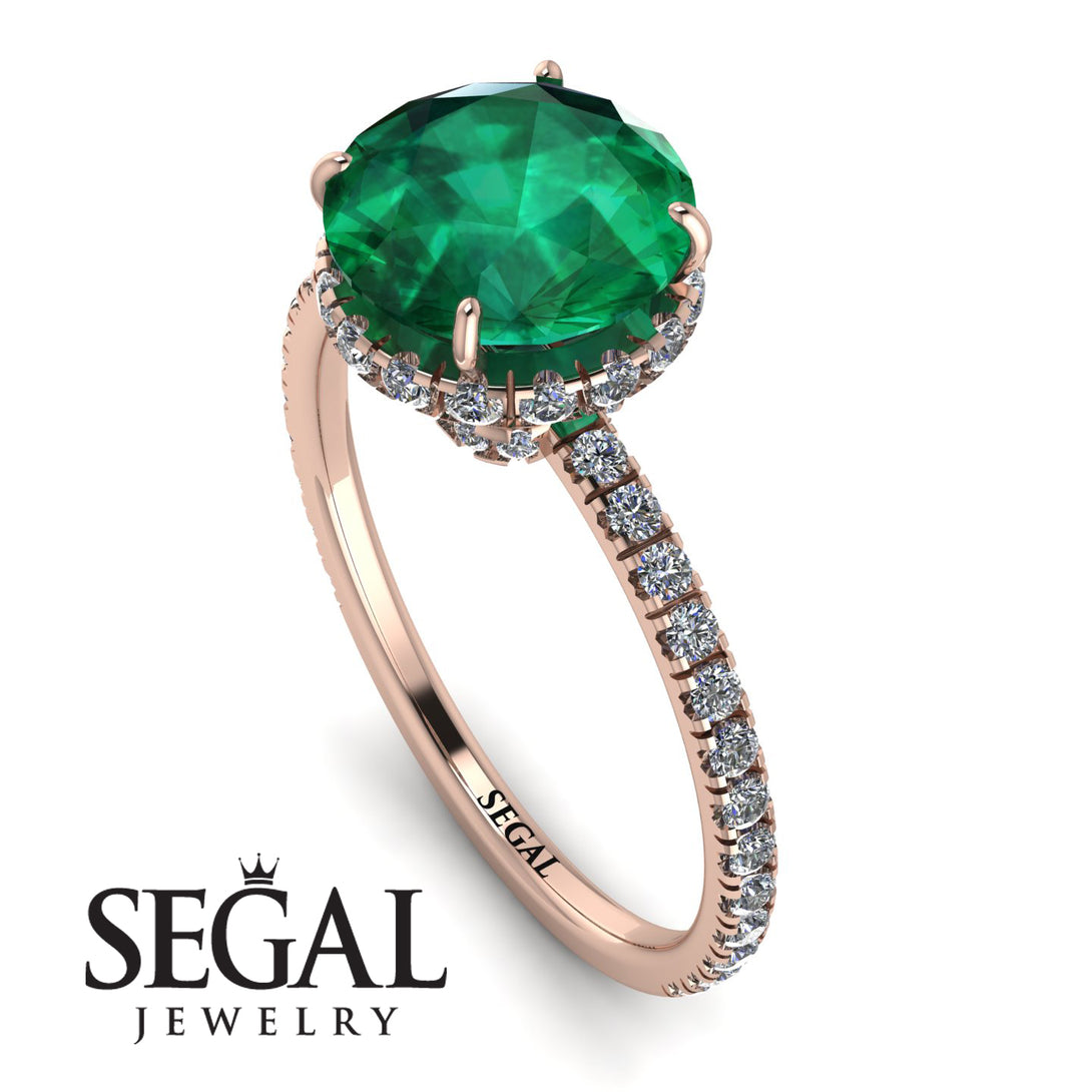 2ct Hidden Halo Emerald Engagement Ring - Adaline No. 5
