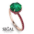 2ct Hidden Halo Emerald Engagement Ring - Adaline No. 50 image 2