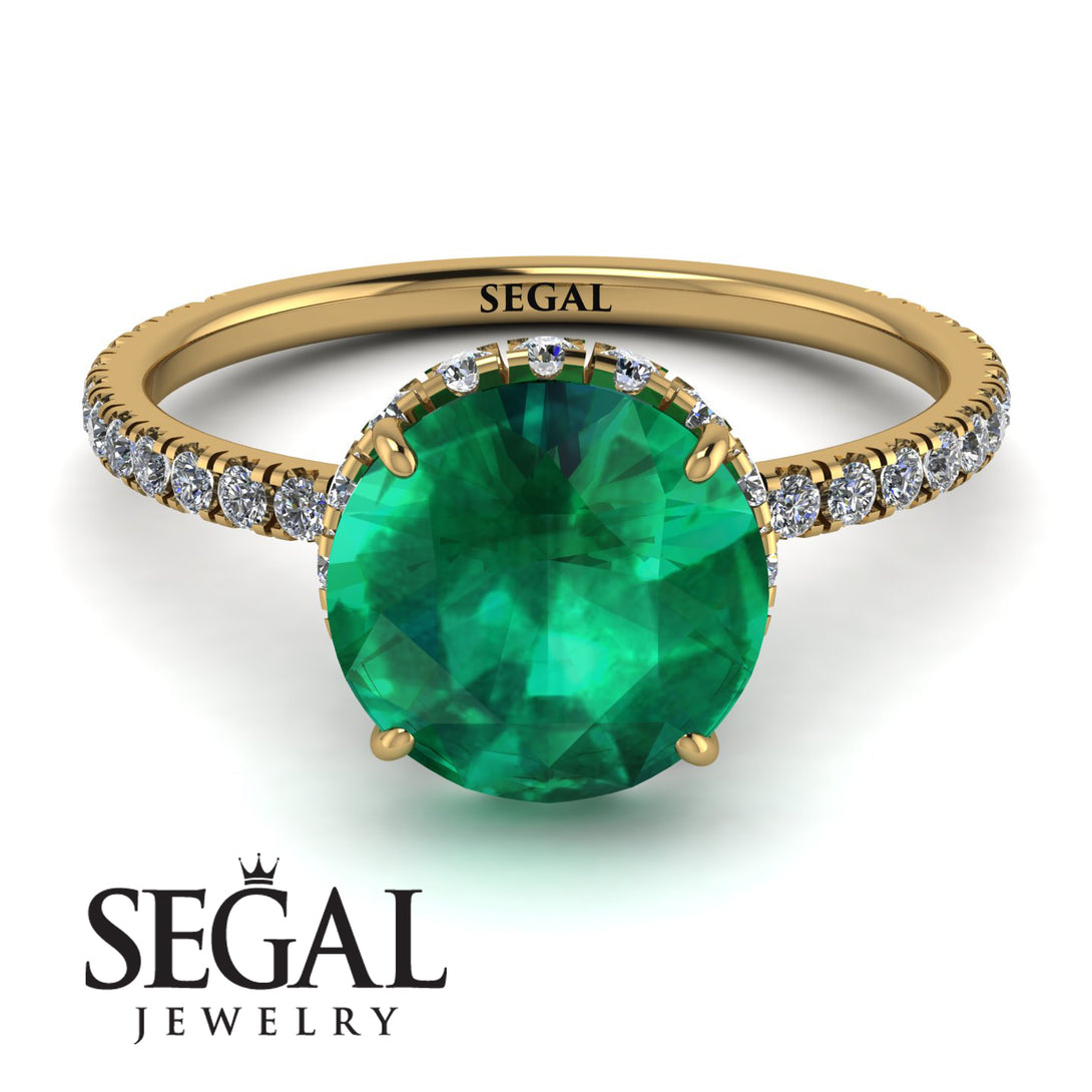 2ct Hidden Halo Emerald Engagement Ring - Adaline No. 4