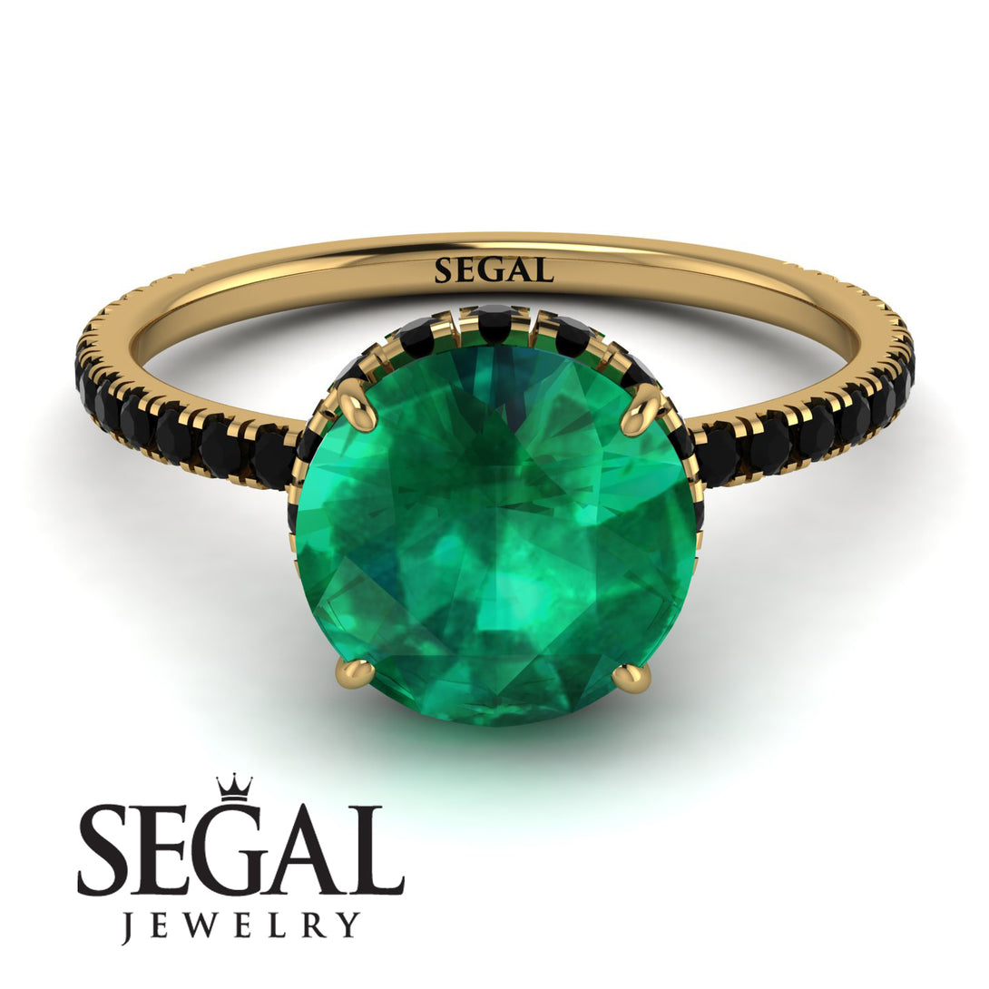2ct Hidden Halo Emerald Engagement Ring - Adaline No. 34