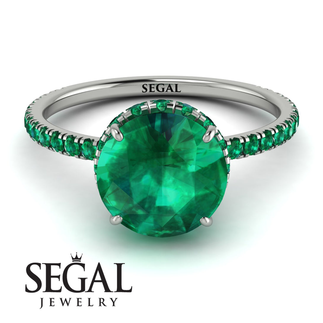 2ct Hidden Halo Emerald Engagement Ring - Adaline No. 21