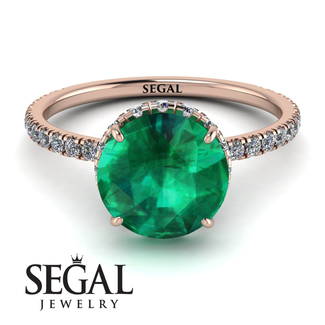 2ct Hidden Halo Emerald Engagement Ring - Adaline No. 5