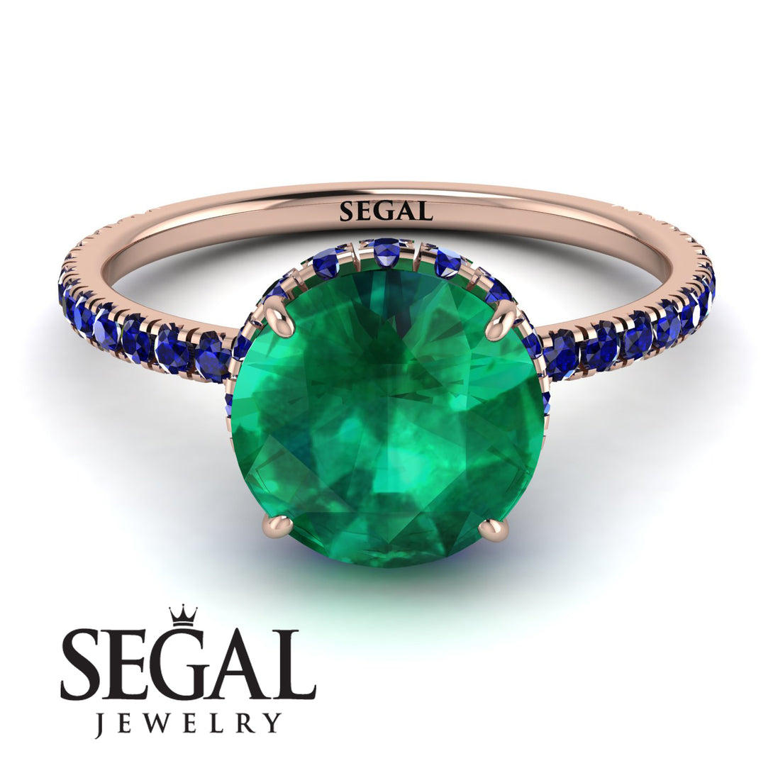 2ct Hidden Halo Emerald Engagement Ring - Adaline No. 65