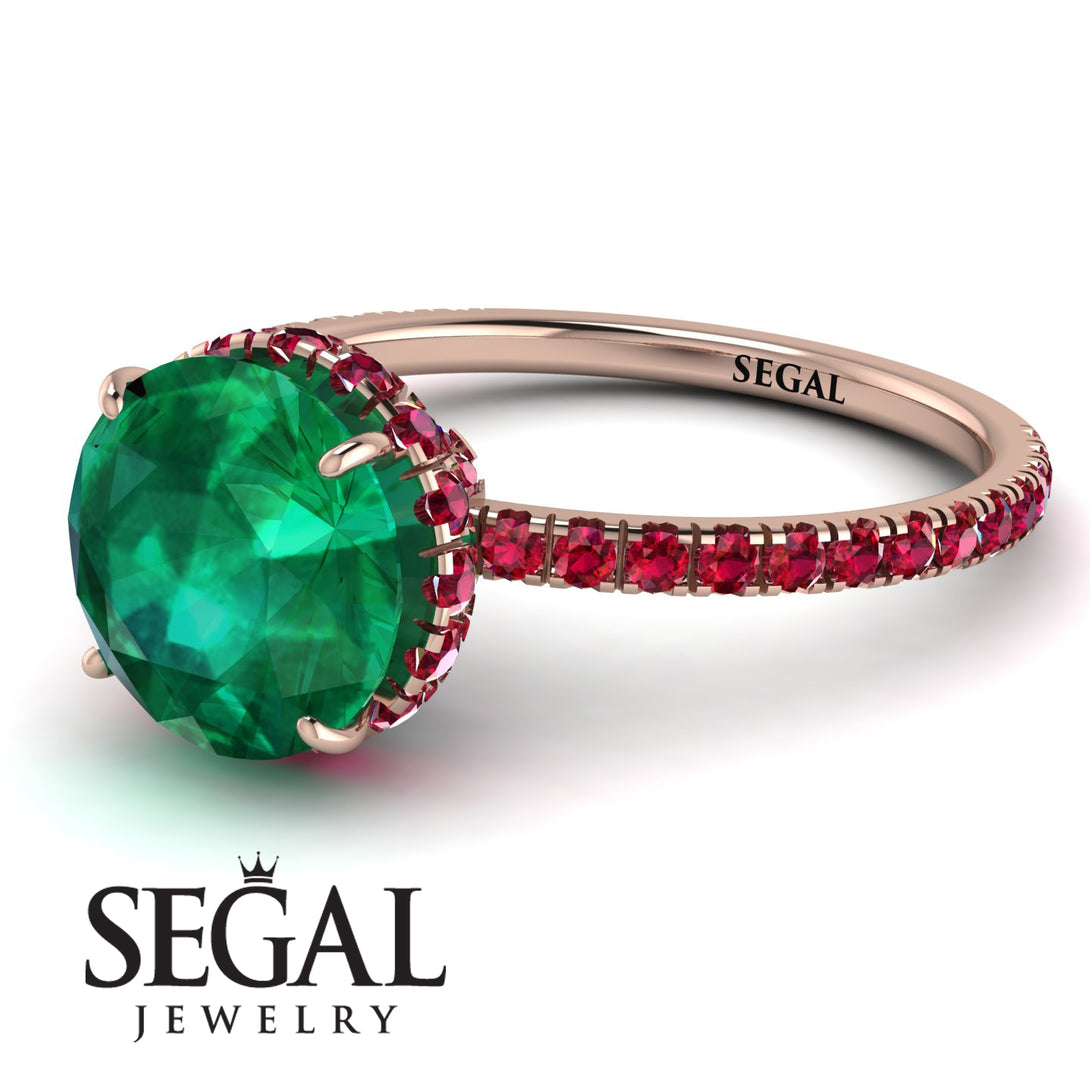 2ct Hidden Halo Emerald Engagement Ring - Adaline No. 50
