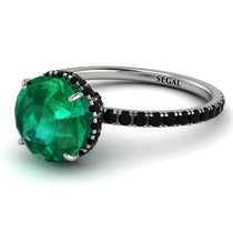 2ct Hidden Halo Emerald Engagement Ring - Adaline No. 36 image 1