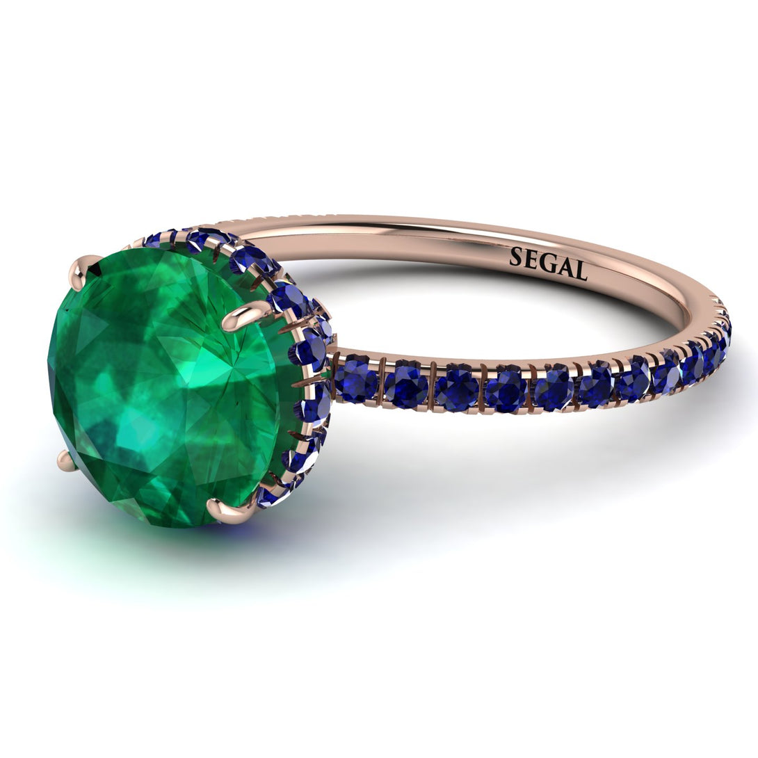 2ct Hidden Halo Emerald Engagement Ring - Adaline No. 65