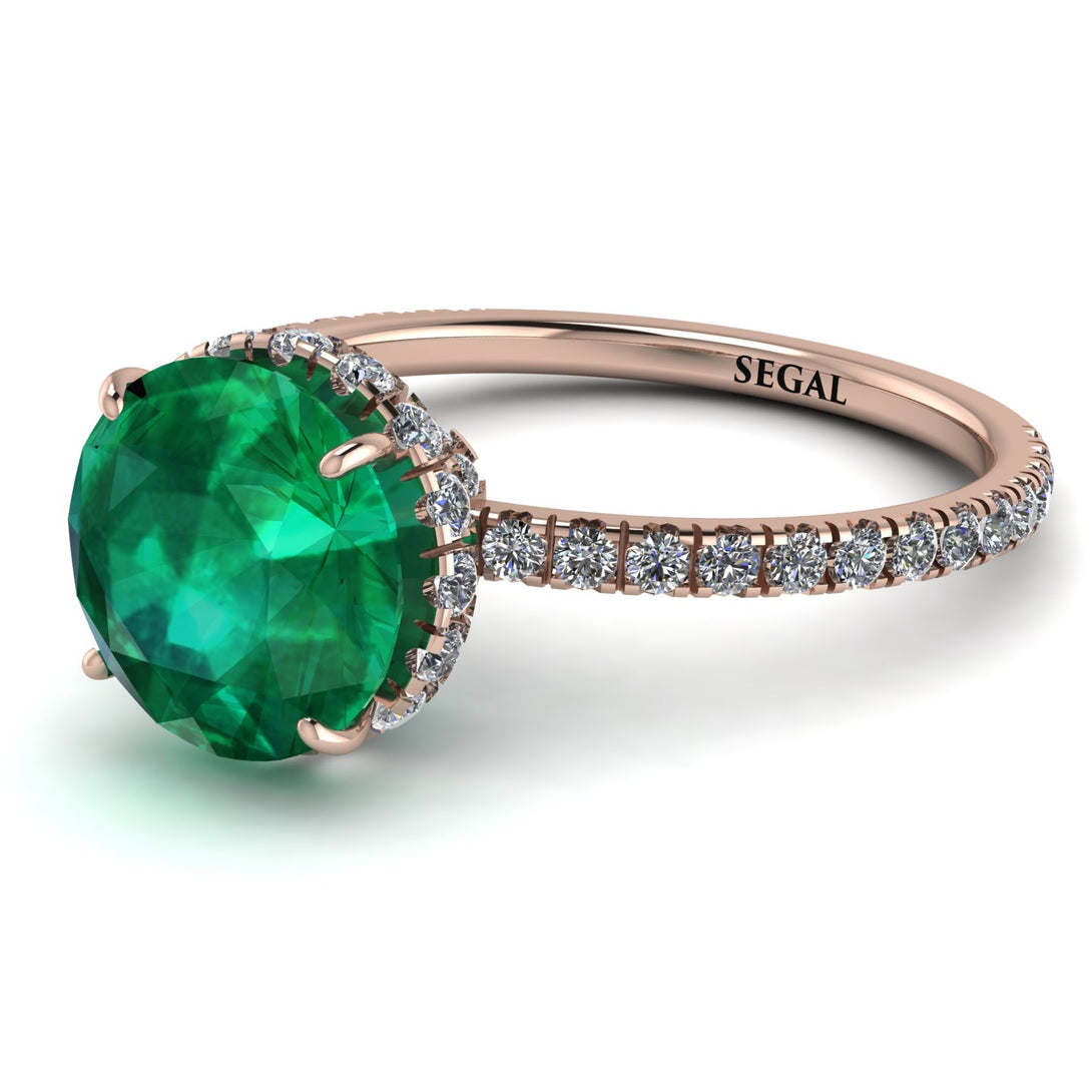 2ct Hidden Halo Emerald Engagement Ring - Adaline No. 5