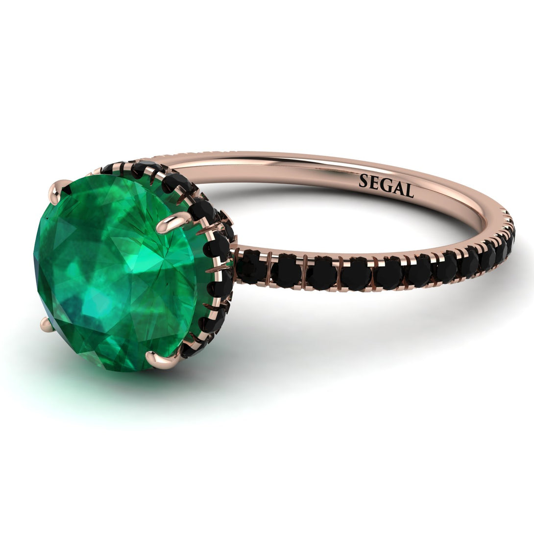 2ct Hidden Halo Emerald Engagement Ring - Adaline No. 35
