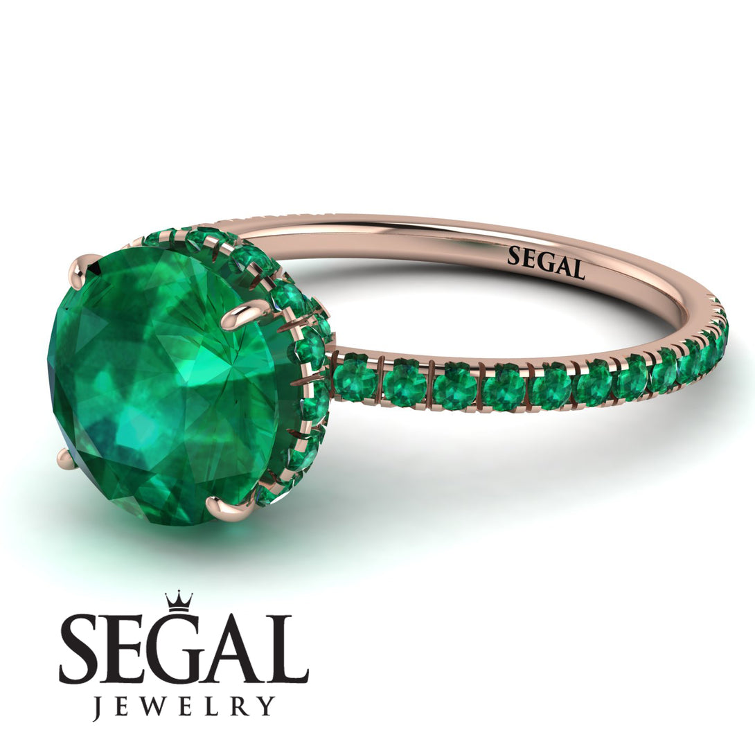 2ct Hidden Halo Emerald Engagement Ring - Adaline No. 20