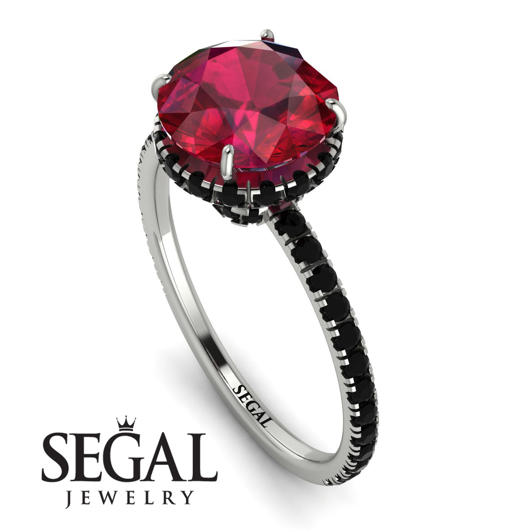 2ct Hidden Halo Ruby Engagement Ring - Adaline No. 42