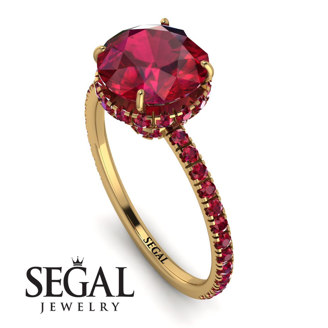 2ct Hidden Halo Ruby Engagement Ring - Adaline No. 55