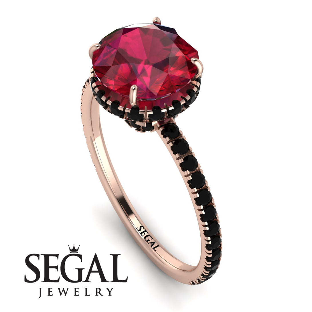 2ct Hidden Halo Ruby Engagement Ring - Adaline No. 41