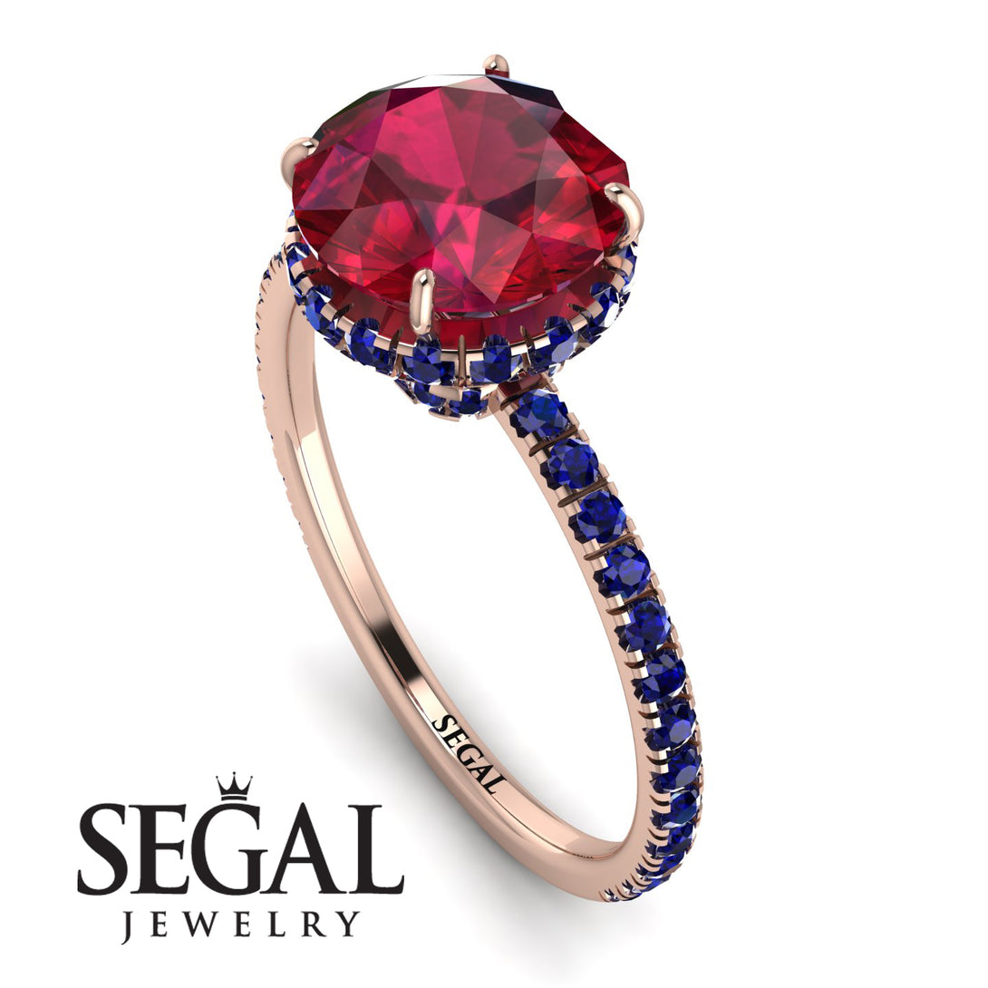 2ct Hidden Halo Ruby Engagement Ring - Adaline No. 71