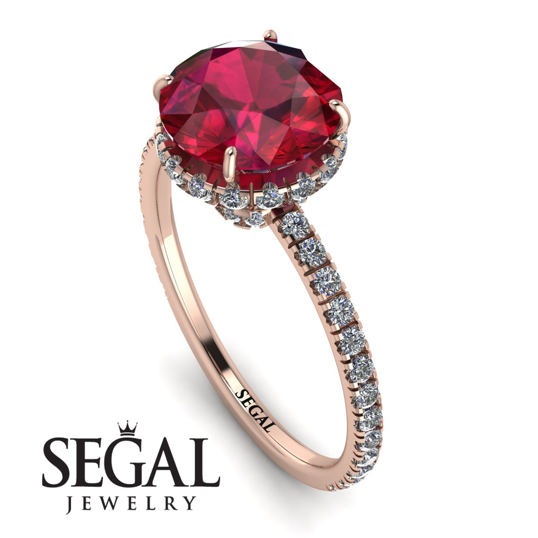 2ct Hidden Halo Ruby Engagement Ring - Adaline No. 11