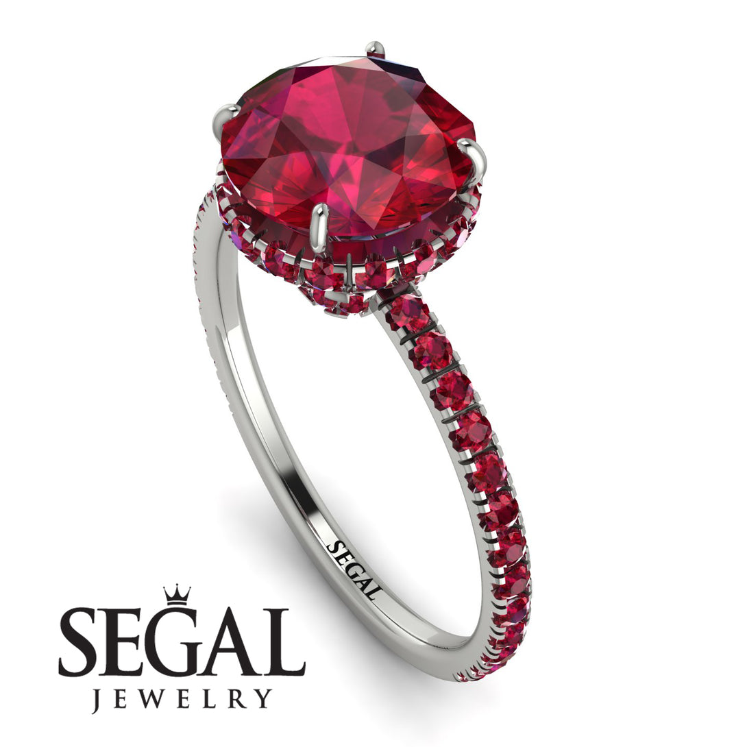 2ct Hidden Halo Ruby Engagement Ring - Adaline No. 57