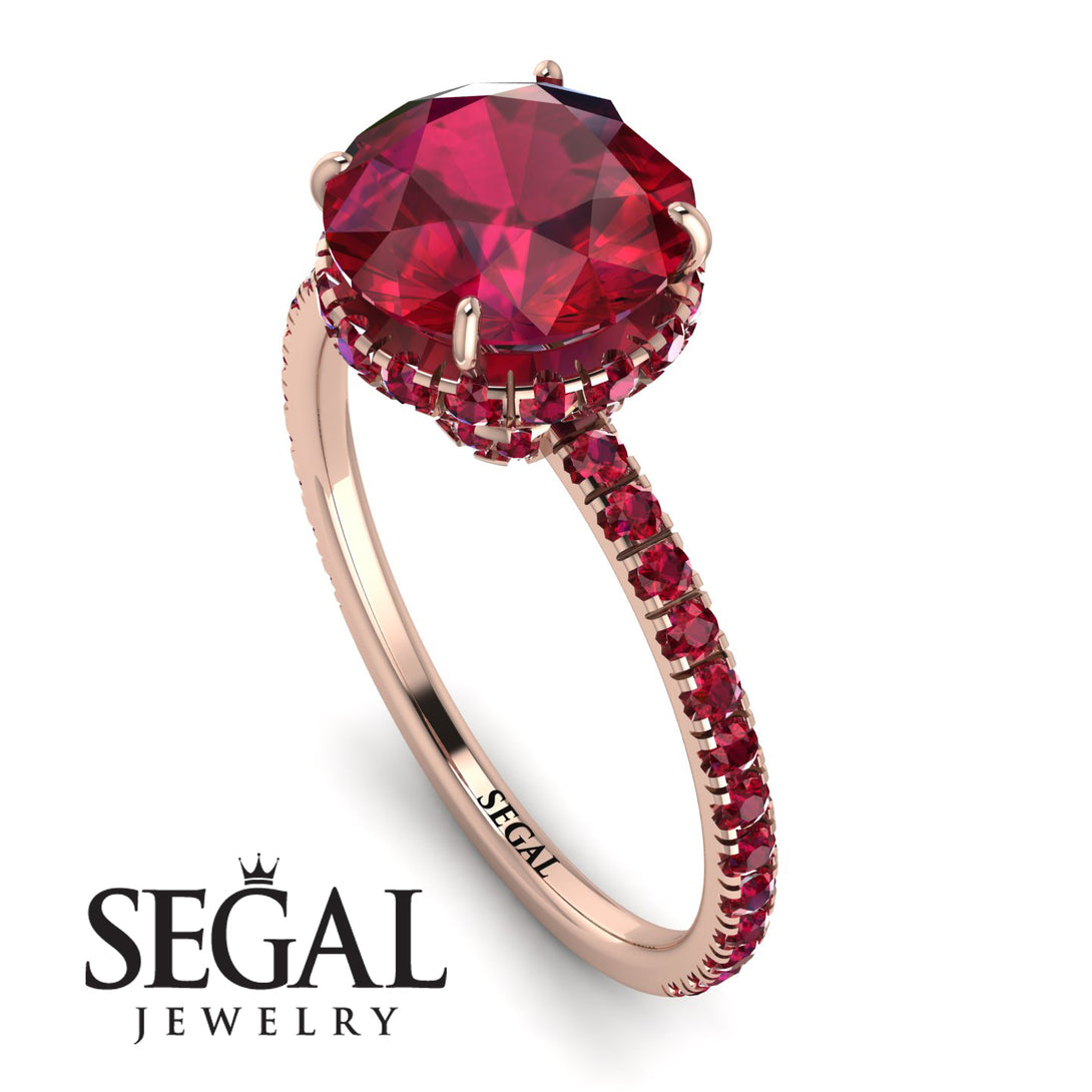 2ct Hidden Halo Ruby Engagement Ring - Adaline No. 56