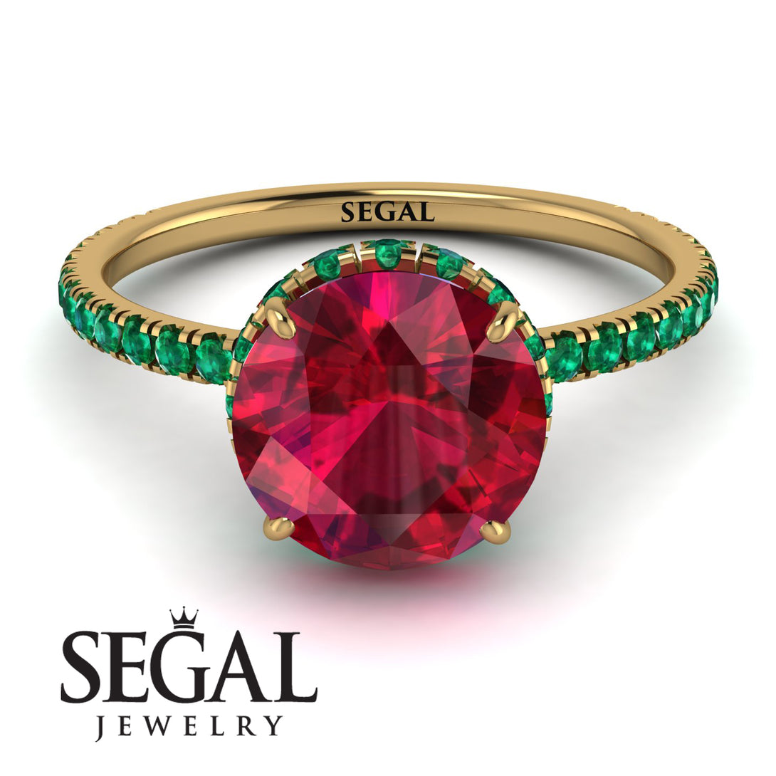 2ct Hidden Halo Ruby Engagement Ring - Adaline No. 25