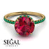 2ct Hidden Halo Ruby Engagement Ring - Adaline No. 25