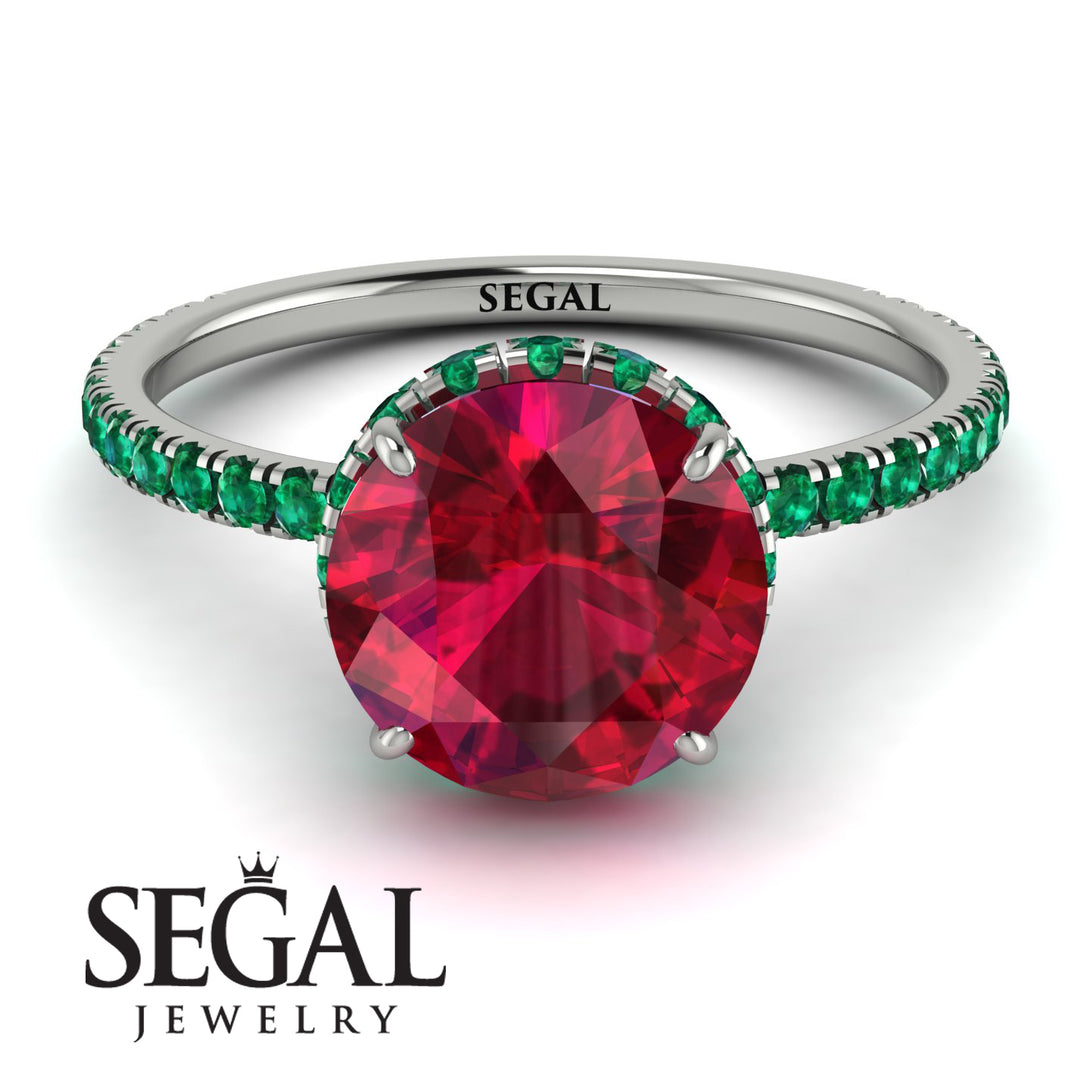 2ct Hidden Halo Ruby Engagement Ring - Adaline No. 27