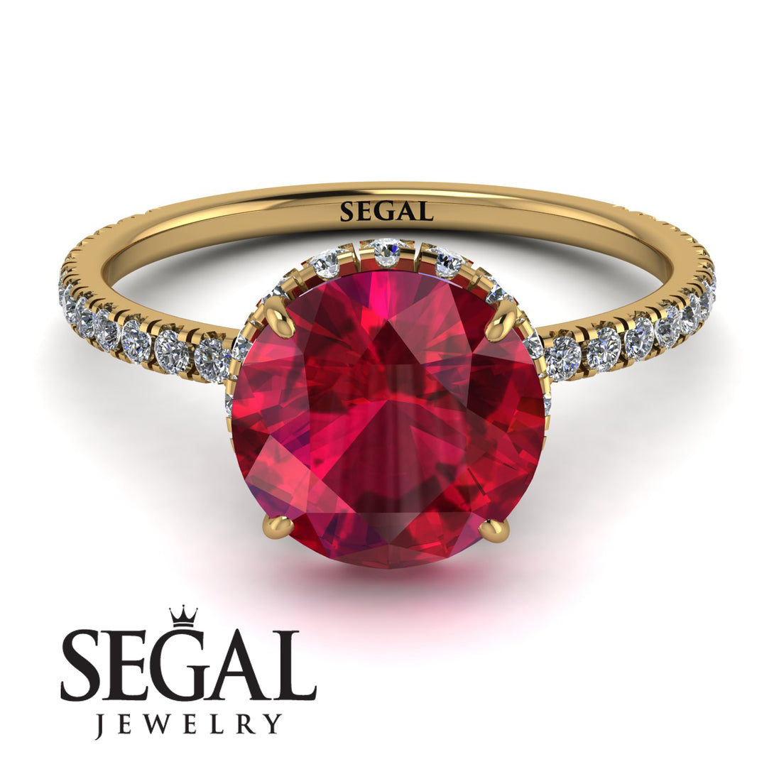 2ct Hidden Halo Ruby Engagement Ring - Adaline No. 10