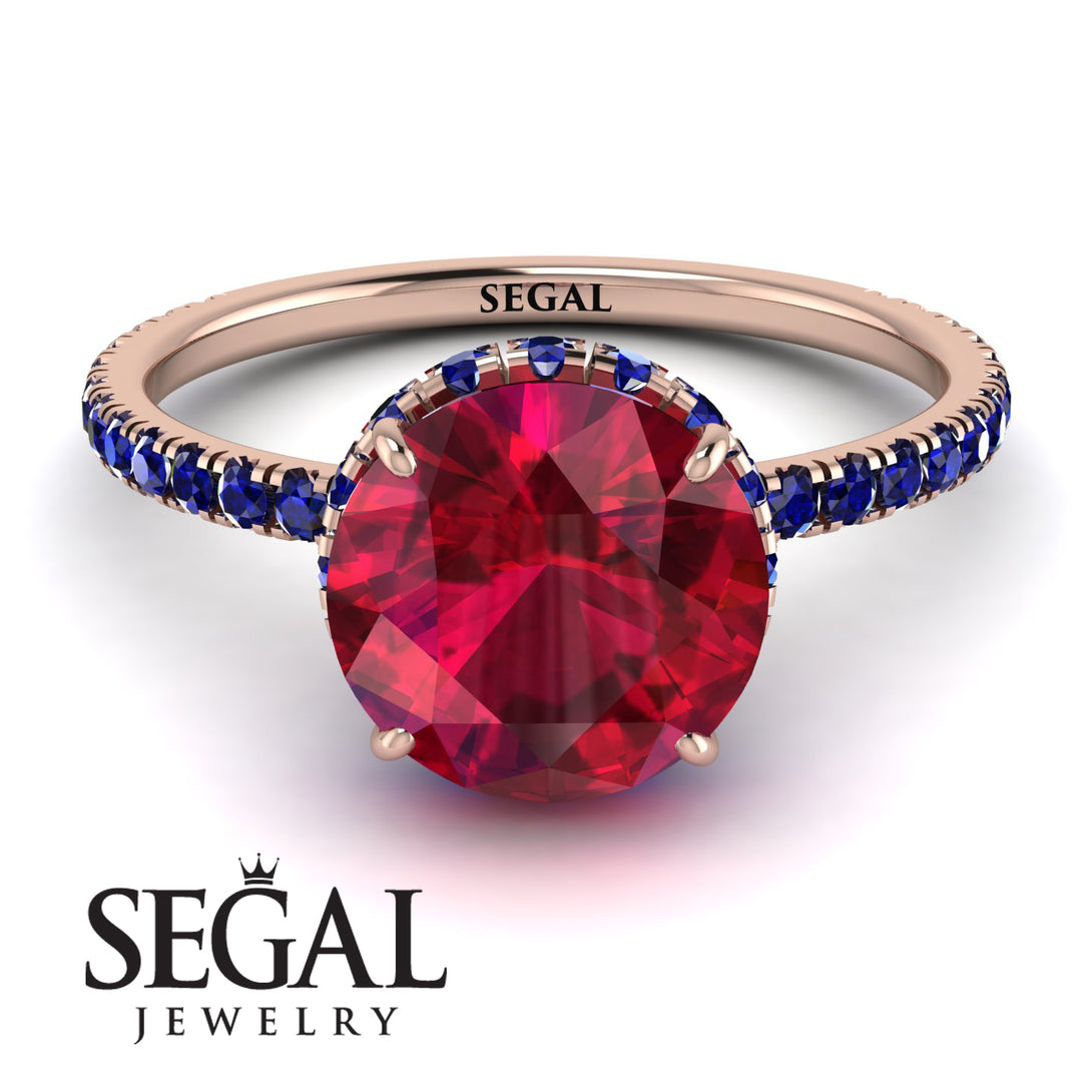 2ct Hidden Halo Ruby Engagement Ring - Adaline No. 71