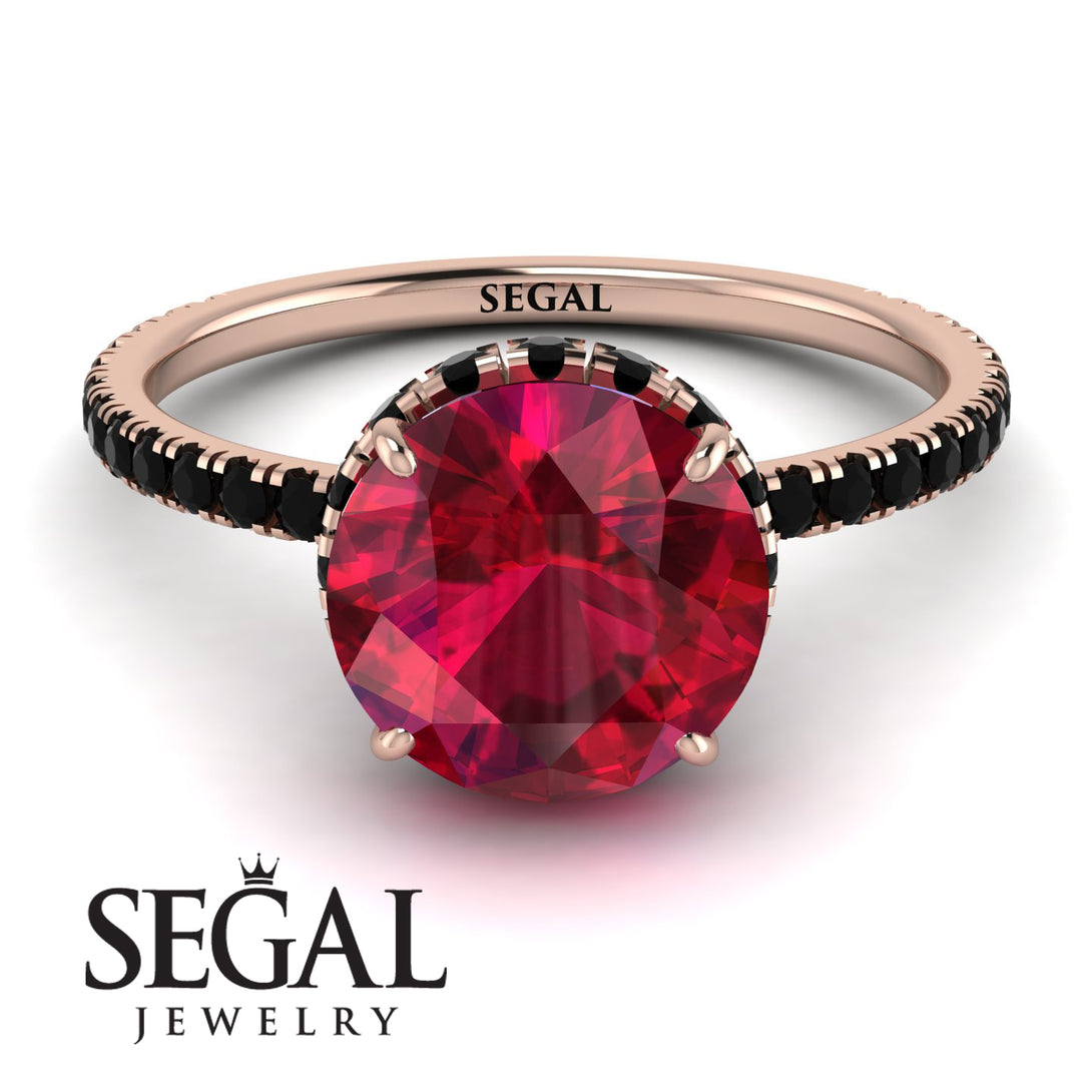 2ct Hidden Halo Ruby Engagement Ring - Adaline No. 41